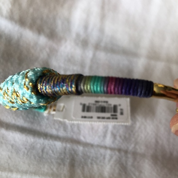 Kendra Scott Masie Gold Tone Cuff Bracelet Mint Mix Paracord NWT - Picture 10 of 13